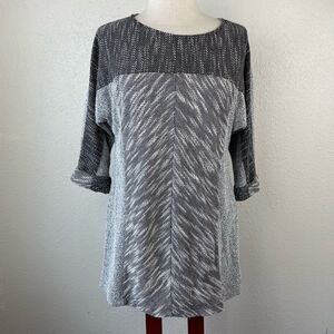 NWT Sharagano Gray Sweater Top Size L